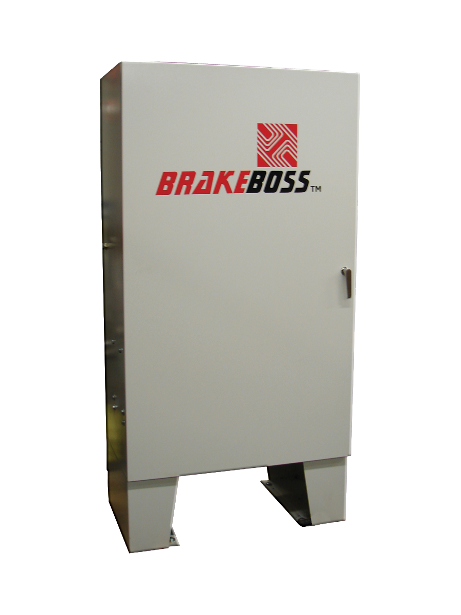 BrakeBoss control cabinet for mining applications, designed for safety and efficiency in heavy-duty environments.